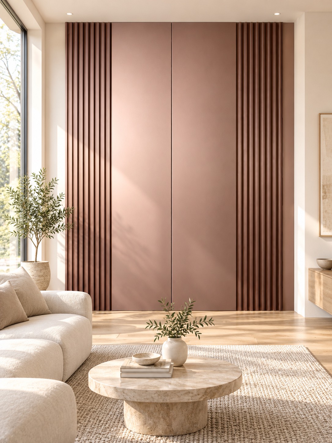 Bamboo Charcoal Board แผ่นผนังตกแต่งภายใน รุ่นพรีเมียม สี Pink Gold - Image 2