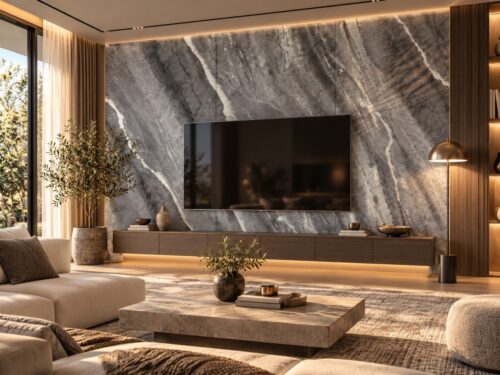 แผ่นหินอ่อนเทียมตกแต่งผนัง ลาย Silver Storm | Modern Home Studio - Image 5