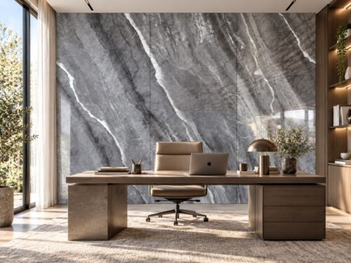 แผ่นหินอ่อนเทียมตกแต่งผนัง ลาย Silver Storm | Modern Home Studio - Image 6
